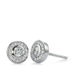 Örhängen med knoppar 750/18 K vitguld diamant 0.39 ct, 34 stenar, w-si Ø7 mm