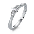 Finger ring 750/18 K vitguld diamant 0.32 ct, 3 stenar, w-si