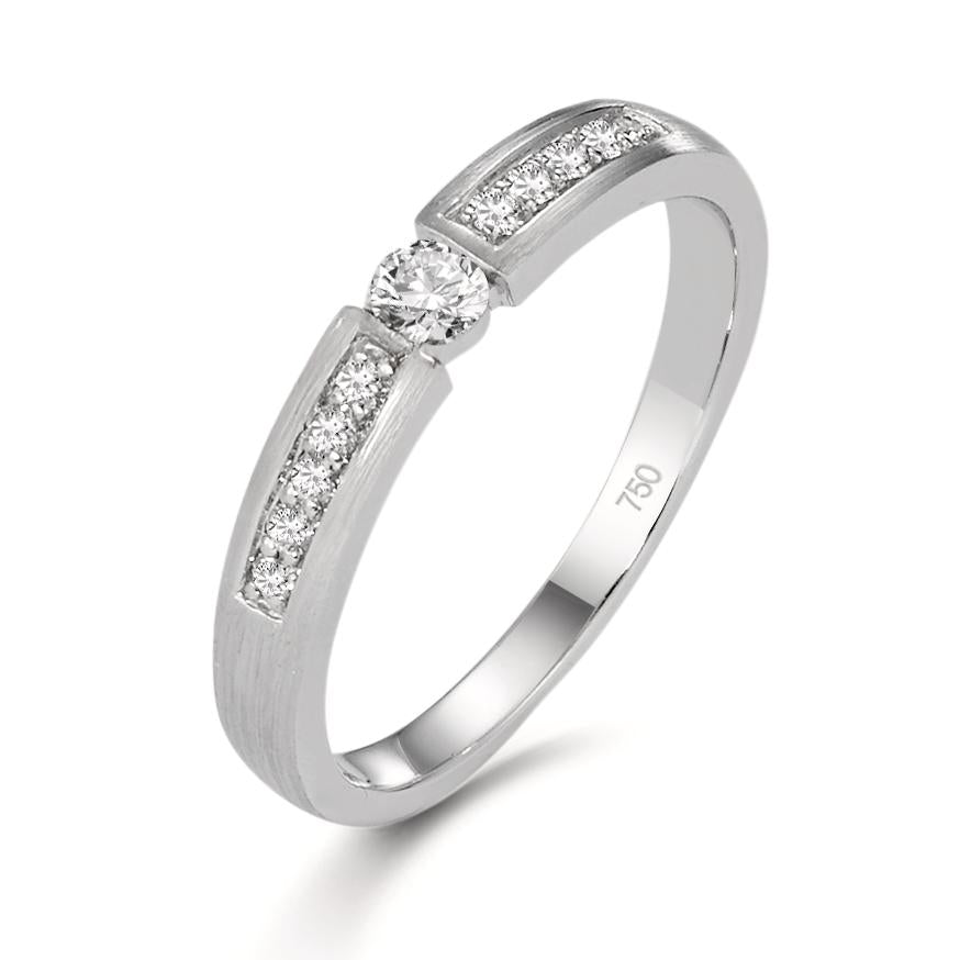 Solitärring 750/18 K vitguld diamant 0.20 ct, 11 stenar, w-si