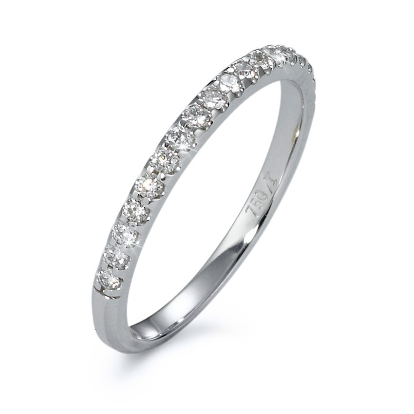 Minnesring 750/18 K vitguld diamant 0.24 ct, 18 stenar, w-si