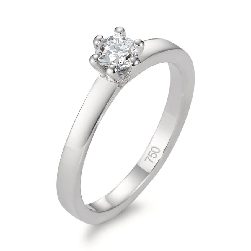 Solitärring 750/18 K vitguld diamant 0.25 ct, w-si