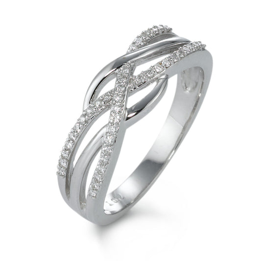 Finger ring 750/18 K vitguld diamant 0.19 ct, 41 stenar, w-si