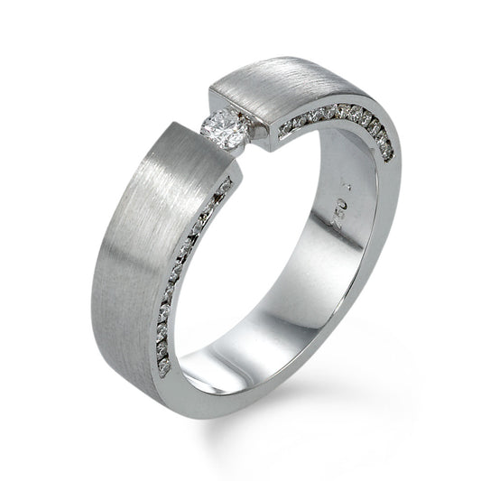 Finger ring 750/18 K vitguld diamant 0.30 ct, 21 stenar, w-si