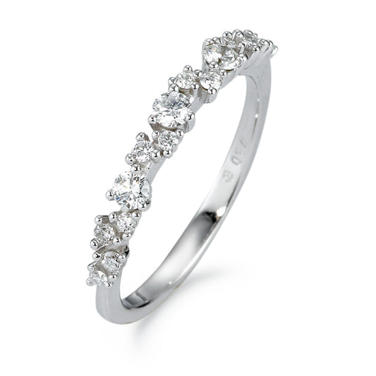 Finger ring 750/18 K vitguld diamant vit, 0.33 ct, 15 stenar, [Brillant], w-si