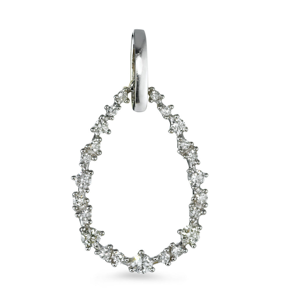 Hängsmycke 750/18 K vitguld diamant vit, 0.33 ct, 23 stenar, [Brillant], w-si