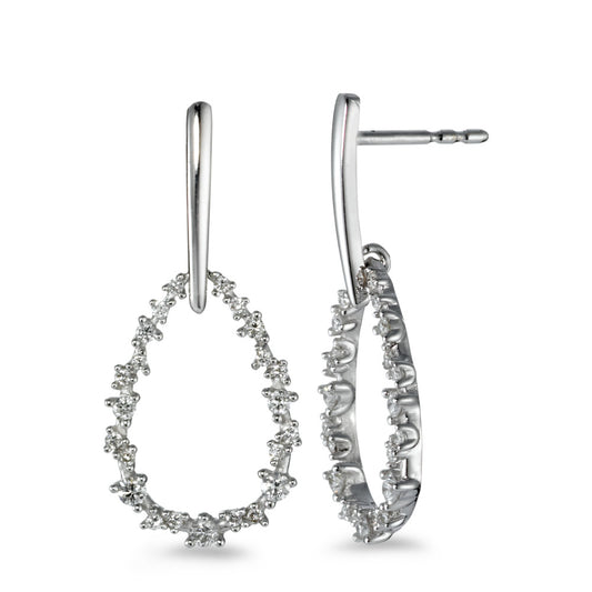 Örhängen 750/18 K vitguld diamant vit, 0.34 ct, 46 stenar, [Brillant], w-si