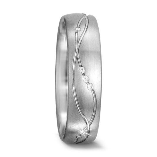 Partnerring 750/18 K vitguld diamant vit, 0.055 ct, 11 stenar, tw-vsi