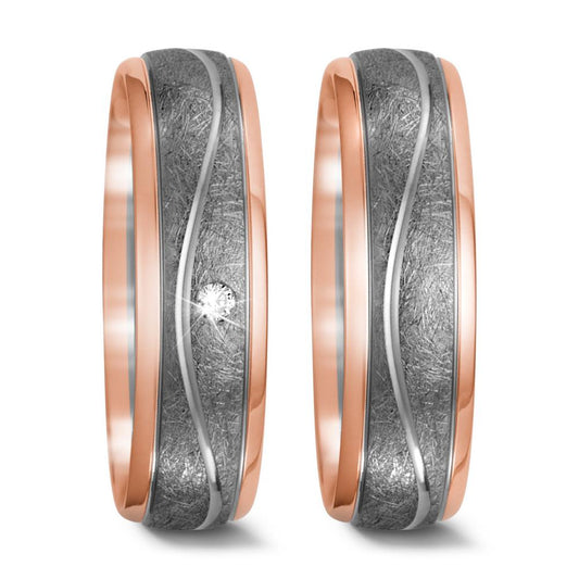 Partnerring 750/18 K rött guld, 500 palladium