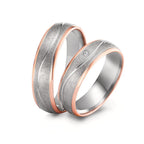 Partnerring 750/18 K rött guld, 500 palladium