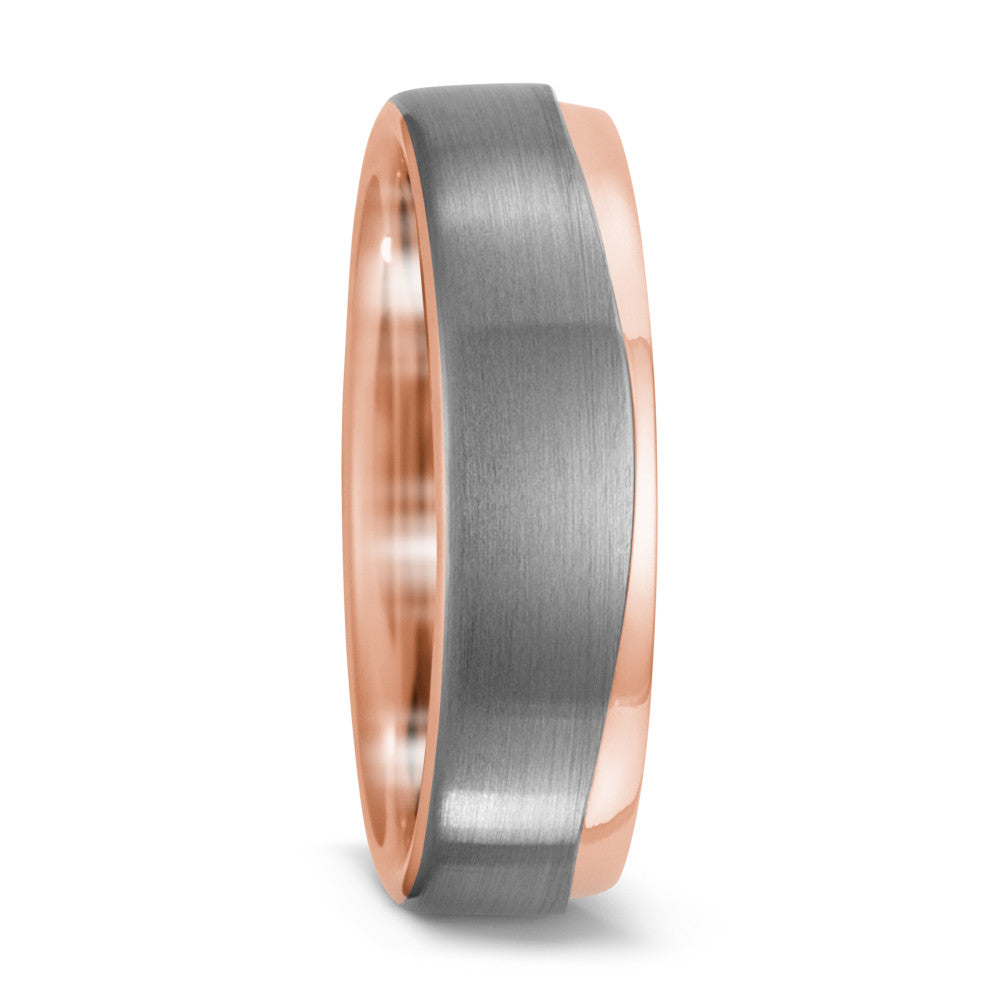 Partnerring 750/18 K rött guld, 500 palladium
