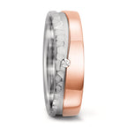 Partnerring 750/18 K vitguld, 750/18 K roséguld diamant 0.02 ct, tw-si