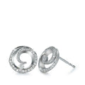 Örhängen med knoppar 750/18 K vitguld diamant 0.30 ct, 56 stenar, [Brillant], w-si Ø10 mm
