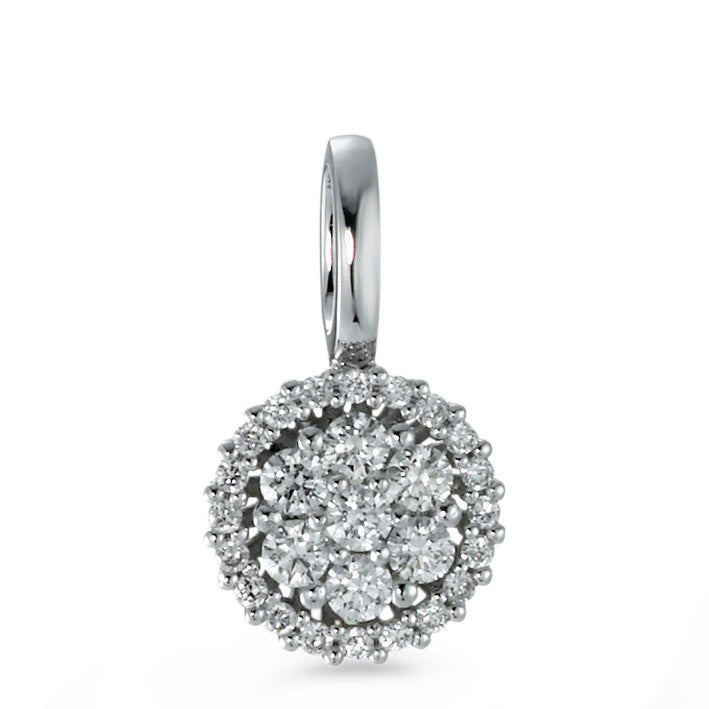 Hängsmycke 750/18 K vitguld diamant 0.26 ct, 27 stenar, [Brillant], w-si Ø8 mm