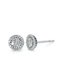 Örhängen med knoppar 750/18 K vitguld diamant 0.35 ct, 50 stenar, [Brillant], w-si Ø7 mm