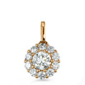Hängsmycke 750/18 K rött guld diamant 0.50 ct, 11 stenar, [Brillant], w-si Ø7 mm