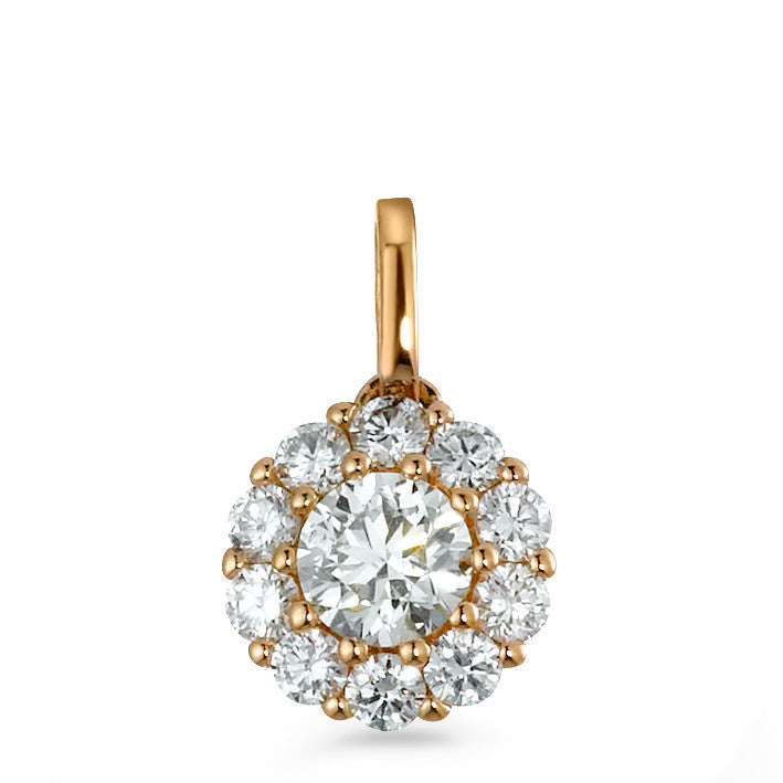 Hängsmycke 750/18 K rött guld diamant 0.50 ct, 11 stenar, [Brillant], w-si Ø7 mm