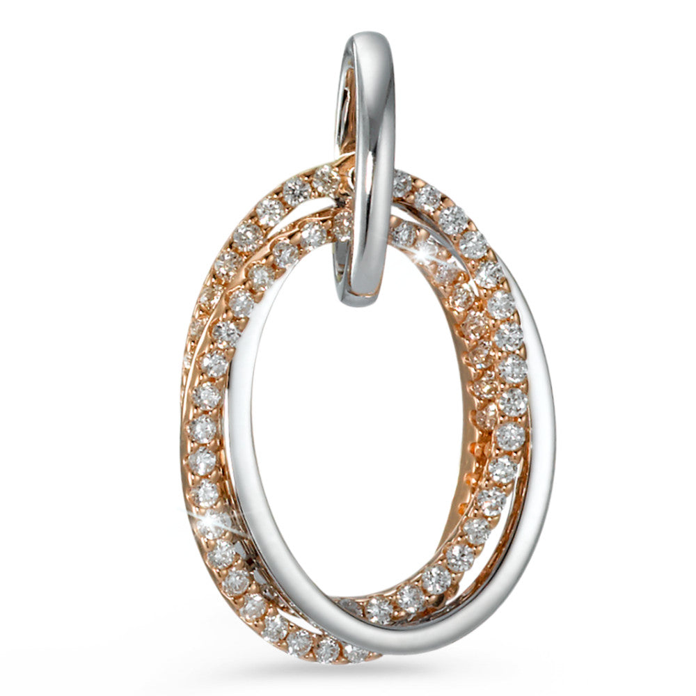 Hängsmycke 750/18 K rött guld, 750/18 K vitguld diamant 0.25 ct, 57 stenar, [Brillant], w-si