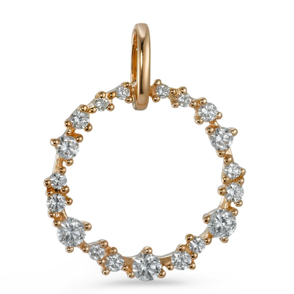 Hängsmycke 750/18 K rött guld diamant 0.33 ct, 19 stenar, [Brillant], w-si Ø15 mm
