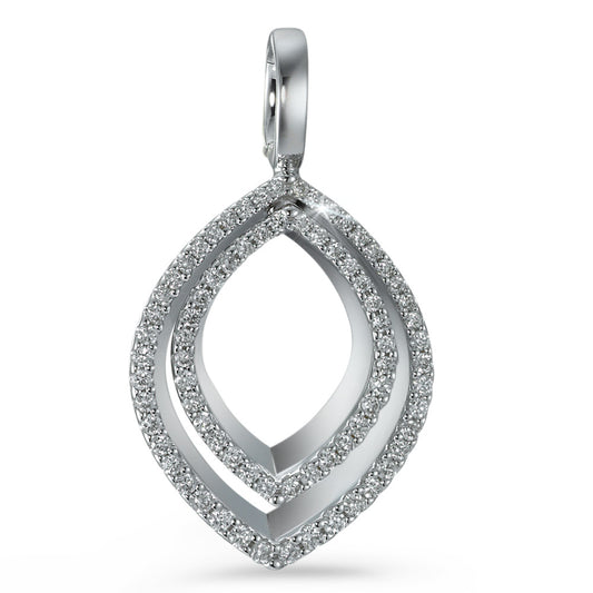 Hängsmycke 750/18 K vitguld diamant 0.35 ct, 66 stenar, [Brillant], w-si