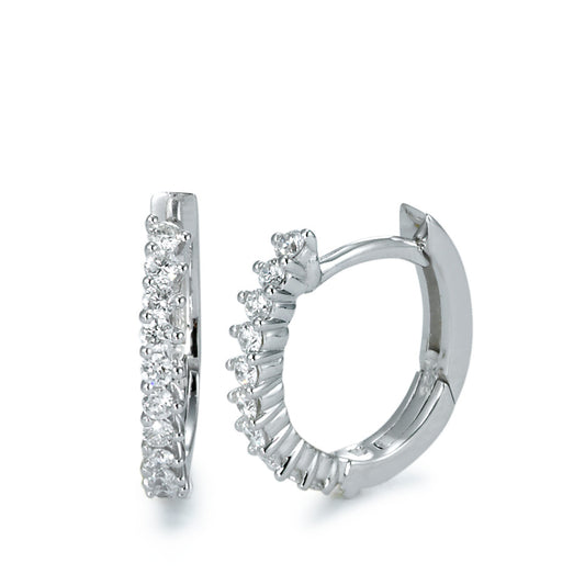 Hopfällbara örhängen 750/18 K vitguld diamant 0.25 ct, 22 stenar, [Brillant], w-si