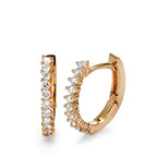 Hopfällbara örhängen 750/18 K rött guld diamant 0.25 ct, 22 stenar, [Brillant], w-si