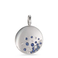 Hängsmycke 750/18 K vitguld safir 14 stenar, diamant 0.10 ct, 10 stenar, w-si