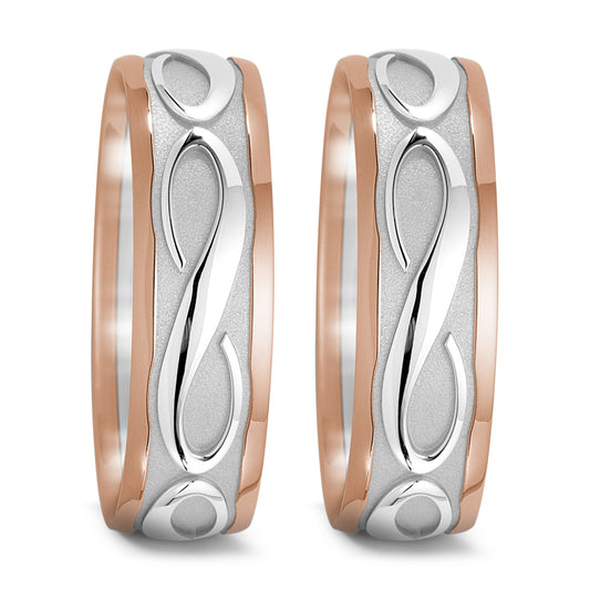 Partnerring 750/18 K vitguld, 750/18 K rött guld Oändlighet