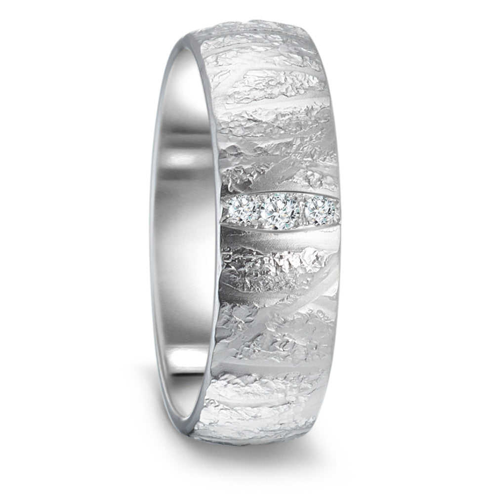 Partnerring 750/18 K vitguld diamant 0.045 ct, 3 stenar, tw-vsi