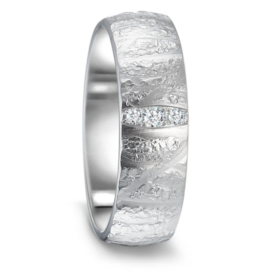 Partnerring 750/18 K vitguld diamant 0.045 ct, 3 stenar, tw-vsi