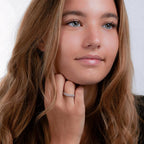 Finger ring Silver Zirkoniumoxid rodiumpläterad