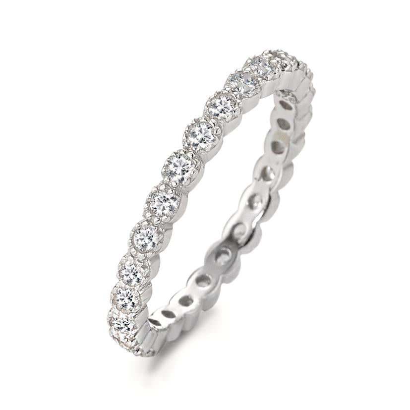 Minnesring Silver Zirkoniumoxid rodiumpläterad