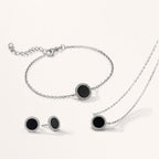 Collier Silver onyx rodiumpläterad 40-45 cm Ø10 mm