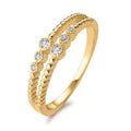 Finger ring Silver Zirkoniumoxid 6 stenar guldpläterad
