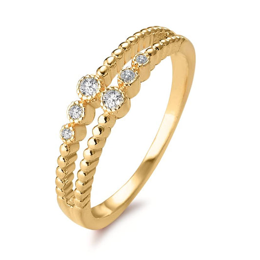 Finger ring Silver Zirkoniumoxid 6 stenar guldpläterad