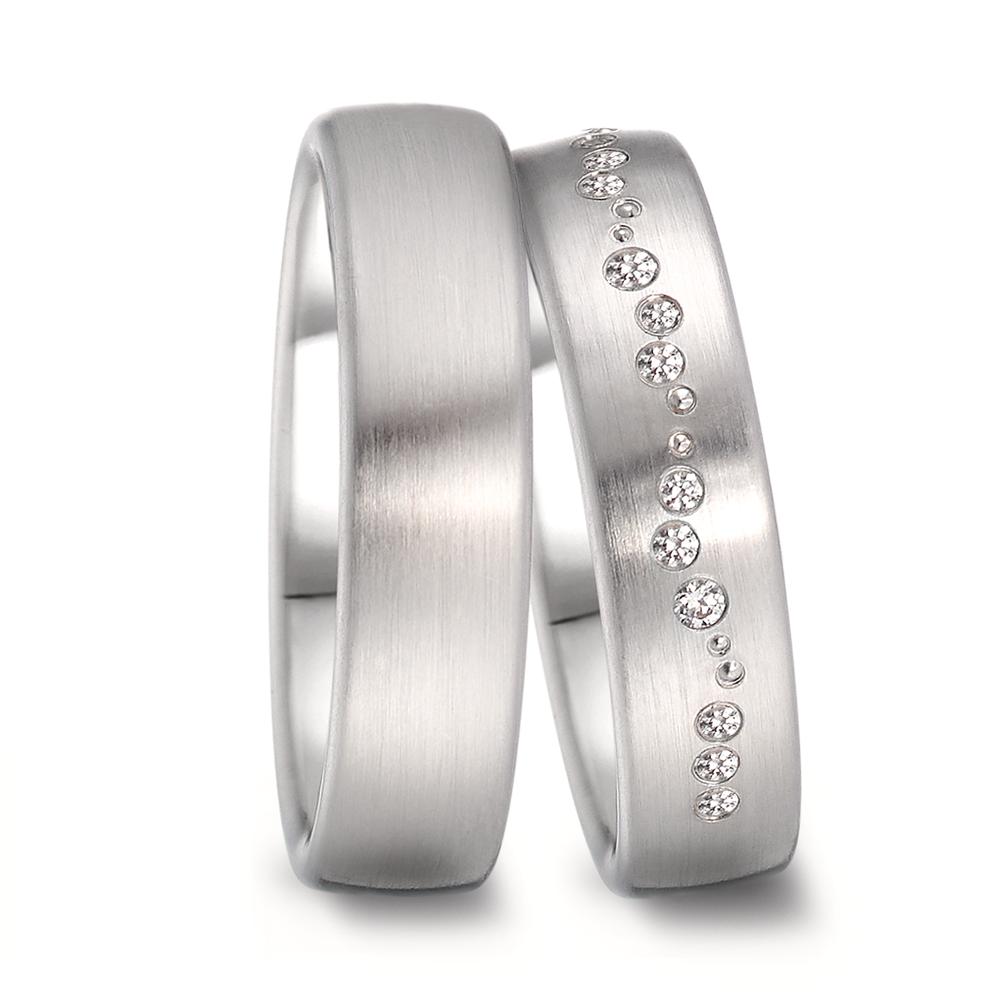 Partnerring 750/18 K vitguld [Diamant] 0.105 ct, 15 stenar, tw-vsi