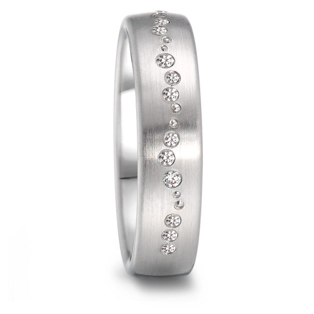 Partnerring 750/18 K vitguld [Diamant] 0.105 ct, 15 stenar, tw-vsi