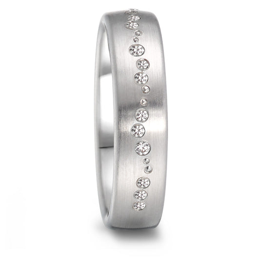 Partnerring 750/18 K vitguld diamant 0.105 ct, 15 stenar, tw-vsi