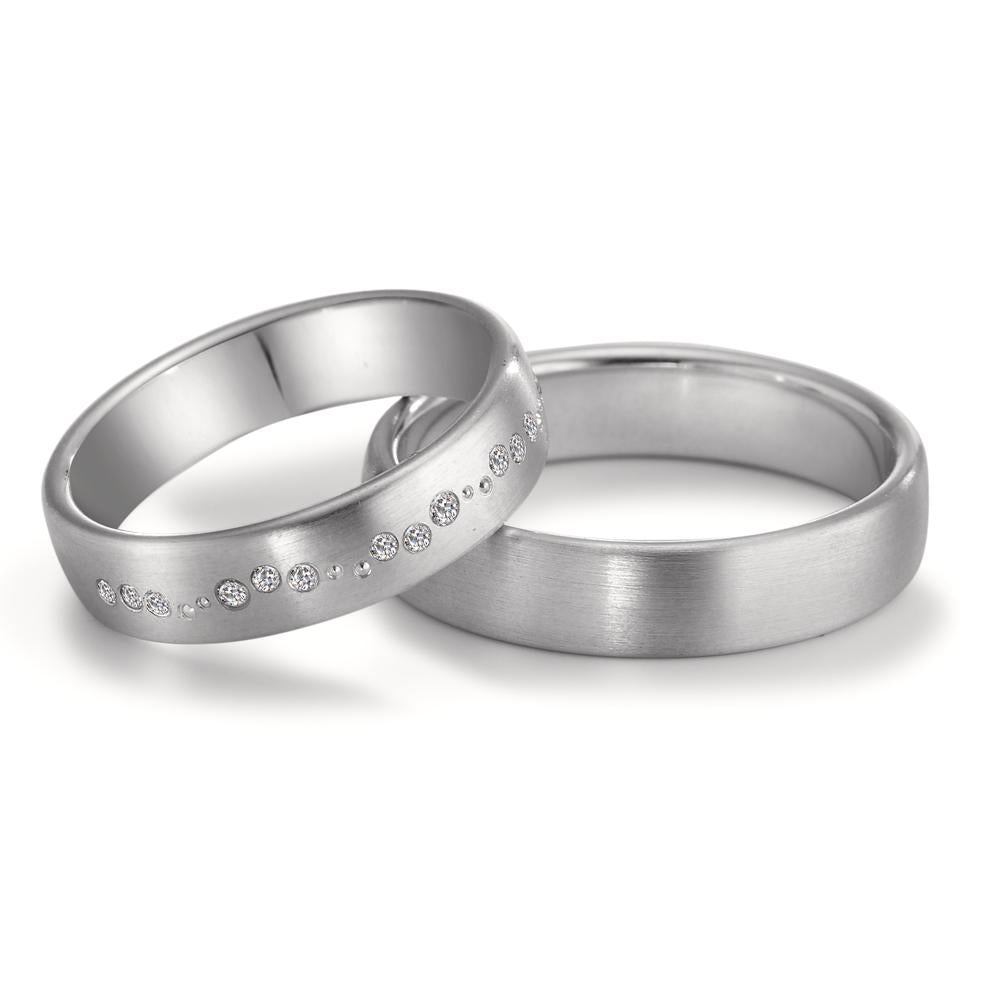 Partnerring 750/18 K vitguld [Diamant] 0.105 ct, 15 stenar, tw-vsi