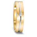 Partnerring 750/18 K gult guld, 750/18 K vitguld diamant 0.03 ct, w-si