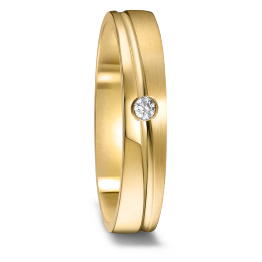 Partnerring 750/18 K gult guld diamant 0.03 ct, w-si