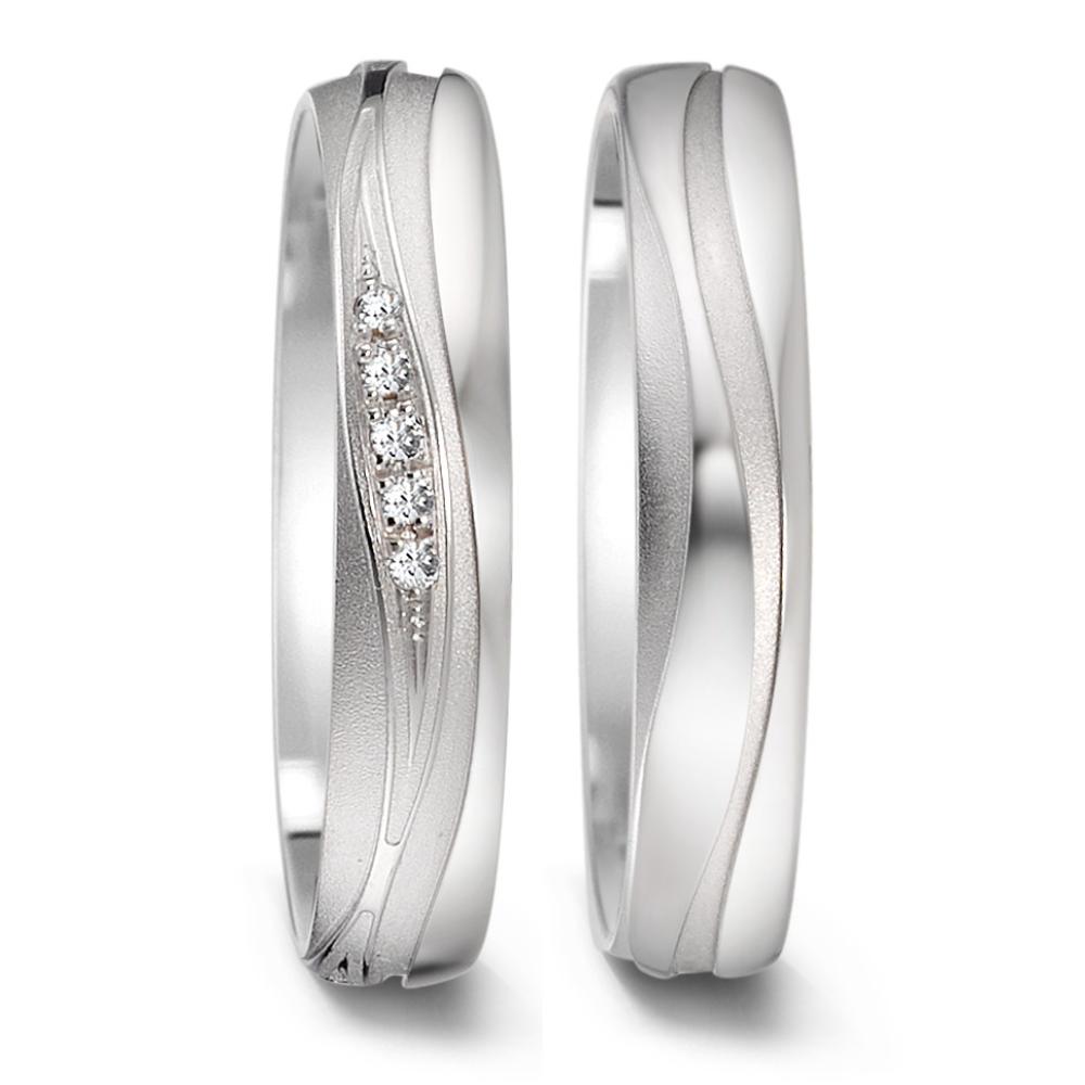 Partnerring 750/18 K vitguld [Diamant] 0.09 ct, 15 stenar, tw-si
