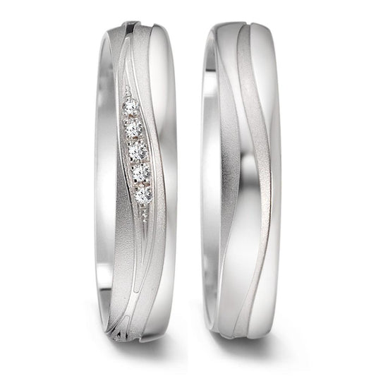 Partnerring 750/18 K vitguld diamant 0.09 ct, 15 stenar, tw-si