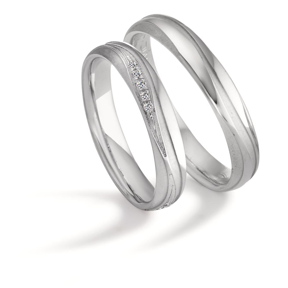 Partnerring 750/18 K vitguld [Diamant] 0.09 ct, 15 stenar, tw-si