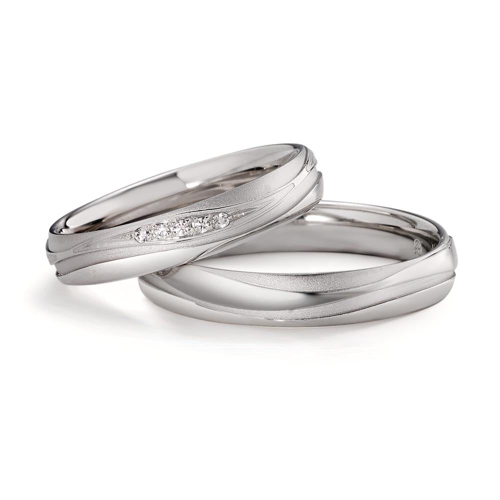 Partnerring 750/18 K vitguld [Diamant] 0.09 ct, 15 stenar, tw-si