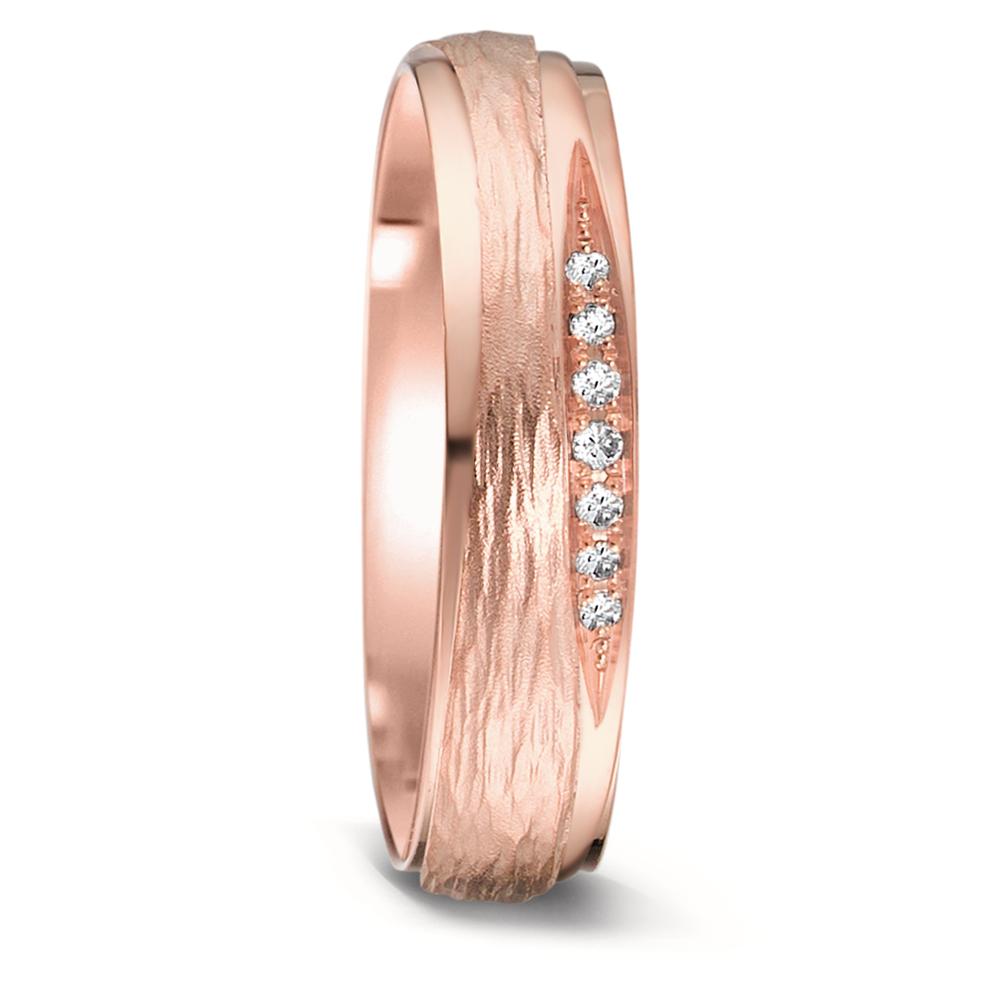 Partnerring 750/18 K roséguld [Diamant] 0.048 ct, 7 stenar, tw-si
