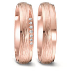 Partnerring 750/18 K roséguld diamant 0.048 ct, 7 stenar, tw-si