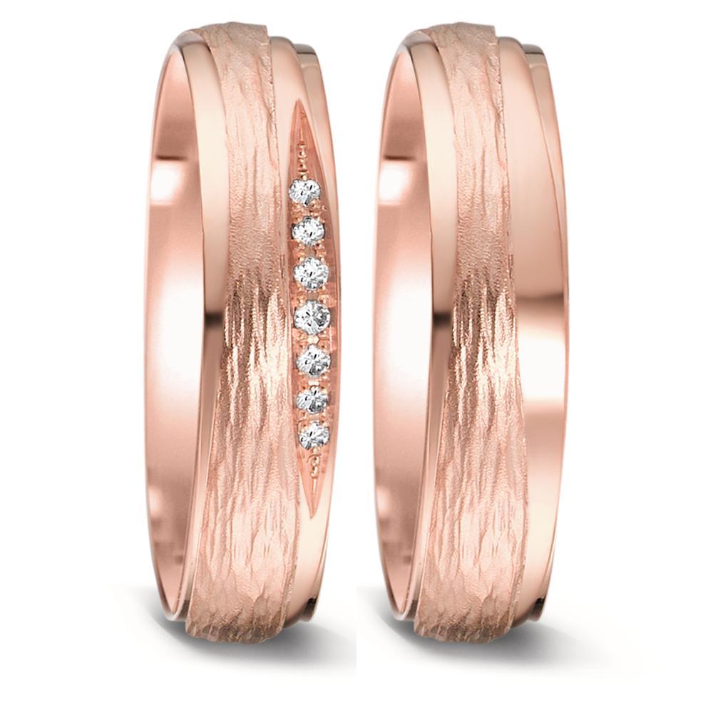 Partnerring 750/18 K roséguld diamant 0.048 ct, 7 stenar, tw-si