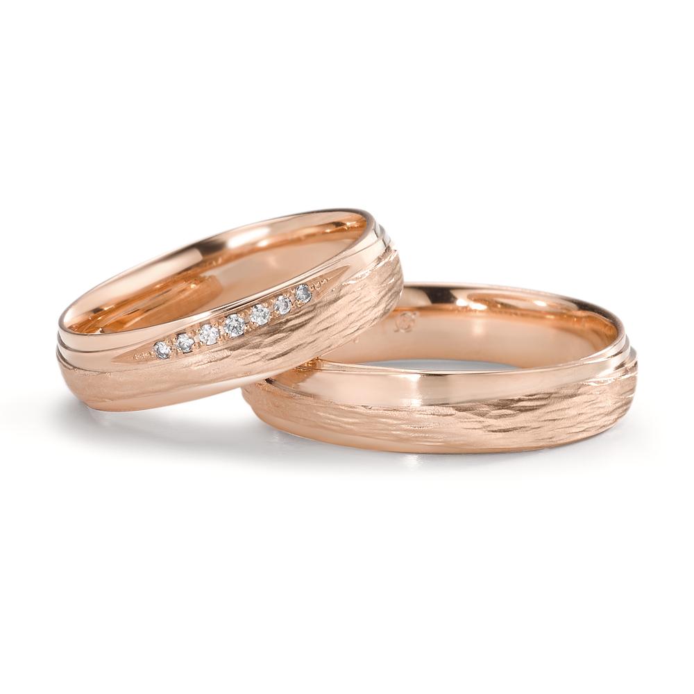 Partnerring 750/18 K roséguld [Diamant] 0.048 ct, 7 stenar, tw-si