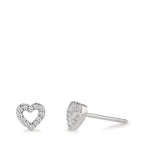 Örhängen med knoppar Silver Zirkoniumoxid rodiumpläterad Hjärta Ø6 mm