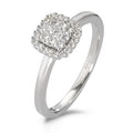 Finger ring 750/18 K vitguld diamant vit, 0.25 ct, 29 stenar, [Brillant], w-si